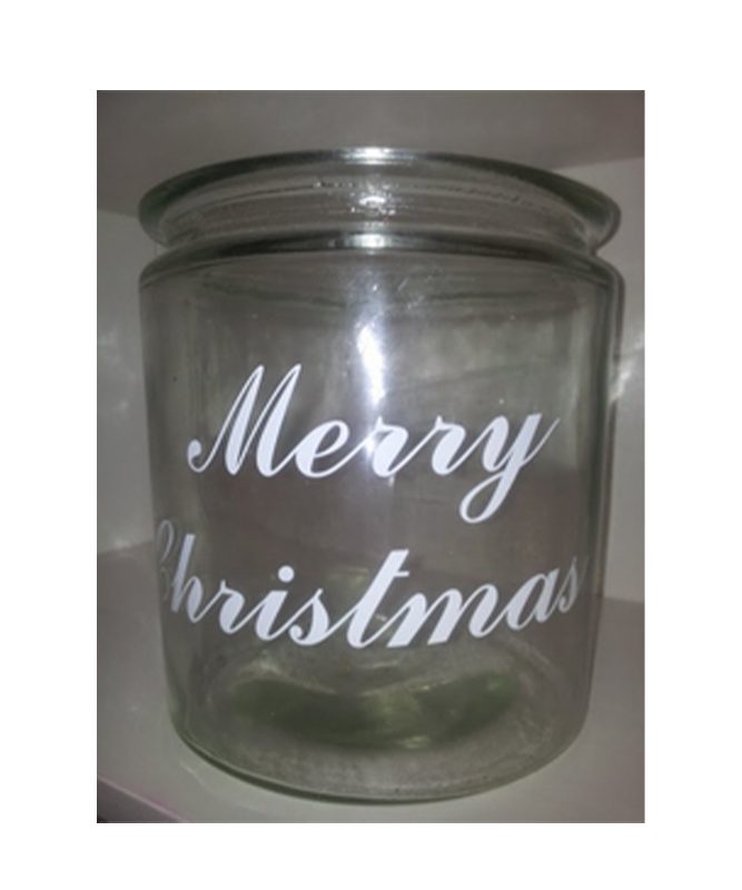 Glazen pot Merry Christmas